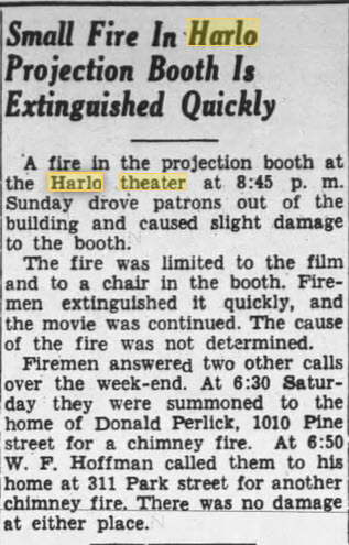 Harlo Theater - Nov 17 1947 Report Of Fire In Booth (newer photo)